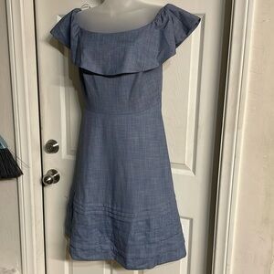 Blue off the shoulder dress